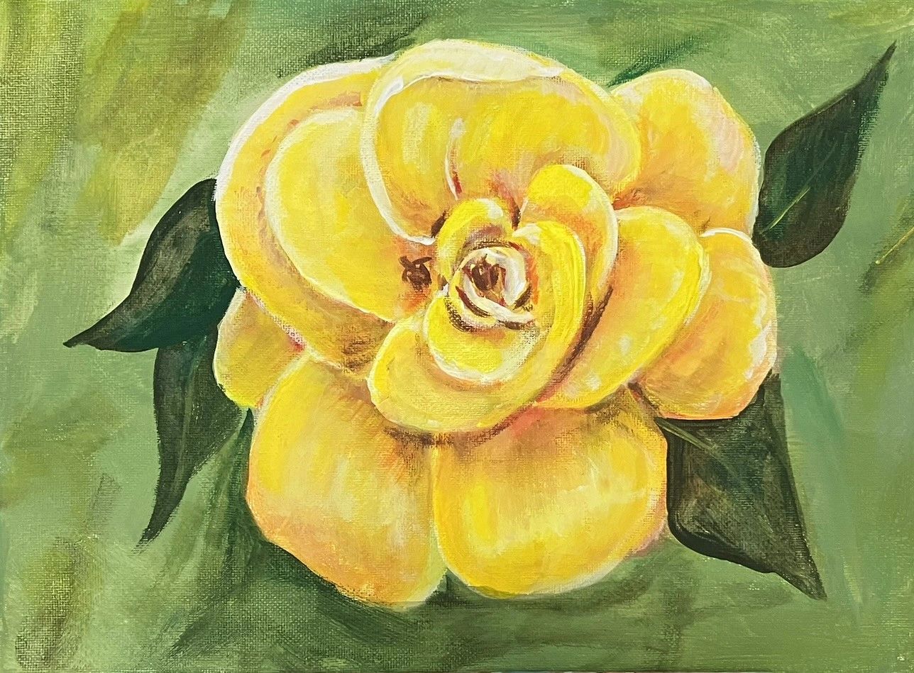 624 Birth Flower of the Month Series Painting June Rose
